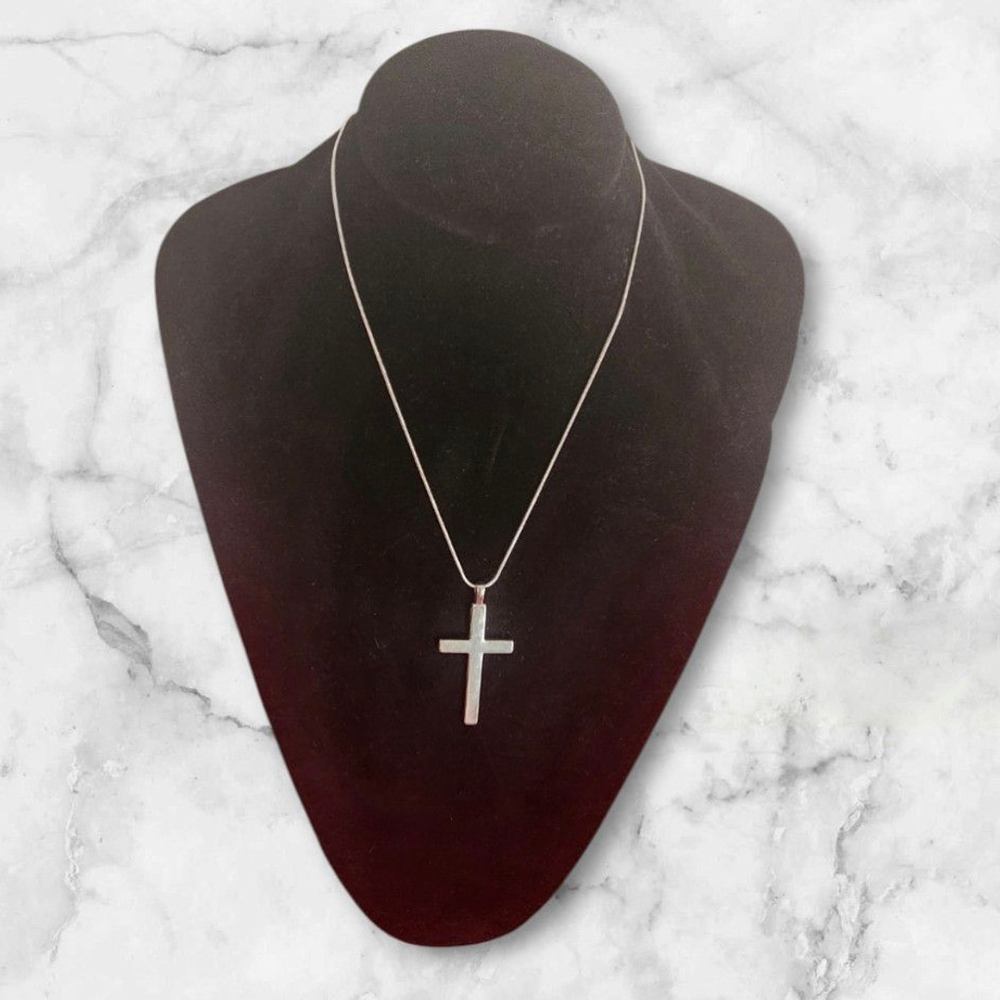 A QPooh's Closet Upcycled '2024' Cross Necklace